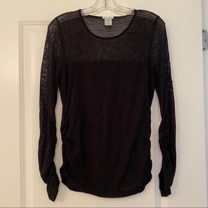 Oscar de la Renta sheer black shirt